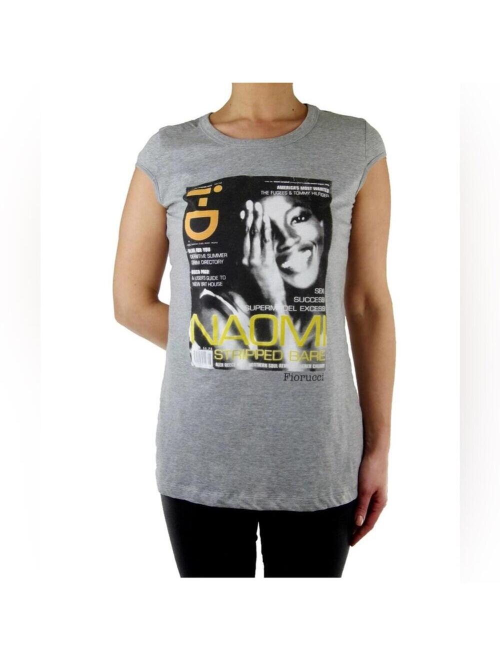 Fiorucci Gray Graphic Cap Sleeve Tee